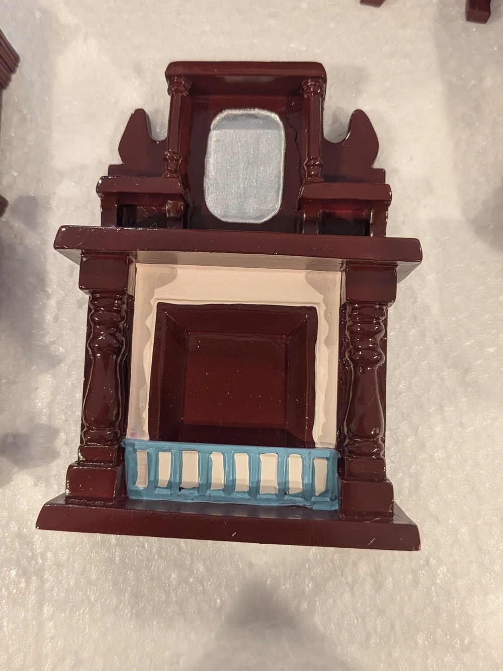 Vintage 1:12 Scale Dollhouse Miniature Living Room Set – 7-Piece Mahogany Finish